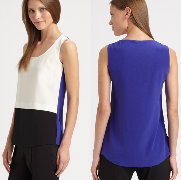 Akris Tops - Akris Punto Silk Colorblock Tank